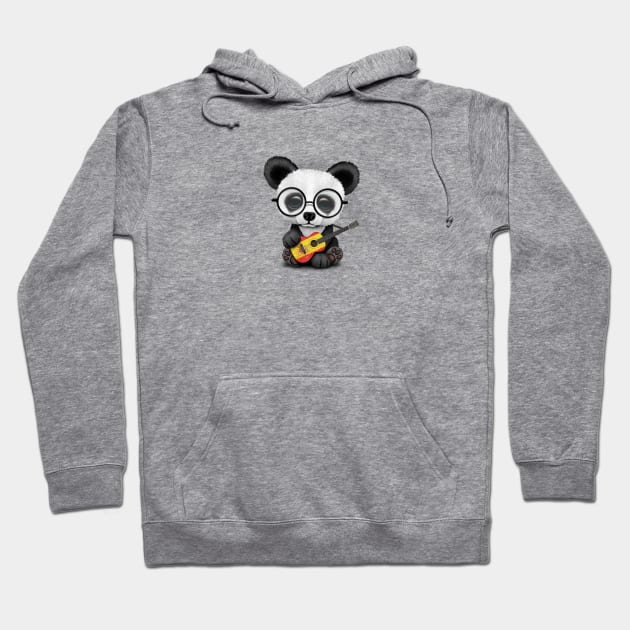 Baby Panda Playing Spanish Flag Guitar Hoodie by jeffbartels